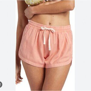 Billabong 'road Trippin' Drawstring Elastic Waist Shorts In Sweet Peach Pink